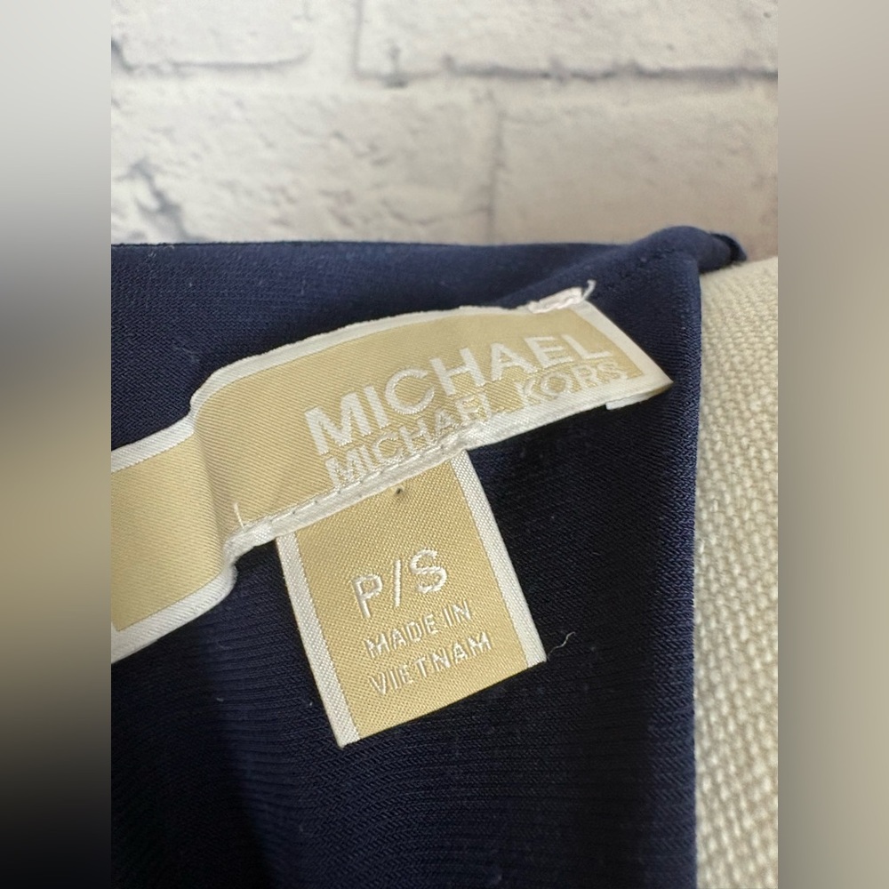 Michael Kors Navy Blue Orange Trim Short Sleeve Dress Sz PS - Picture 6 of 6